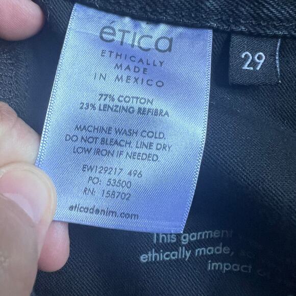ETICA Women's Size 29 Josie High Rise Crop Jeans Obsidian - Picture 11 of 11